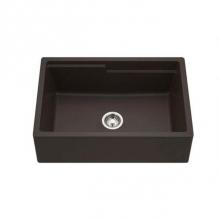 Hamat SIO-3020SAW-BL - SiOStone 30'' Granite Apron-Front Workstation Kitchen Sink, Black