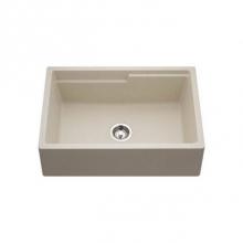 Hamat SIO-3020SAW-MO - SSiOStone 30'' Granite Apron-Front Workstation Kitchen Sink, Mocha