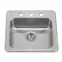 Hamat TADA-1919ST-6.5-3-20 - Revive 19'' ADA Topmount Stainless Steel 3-hole Sink, 6-1/2'' Depth, Bulk Pack