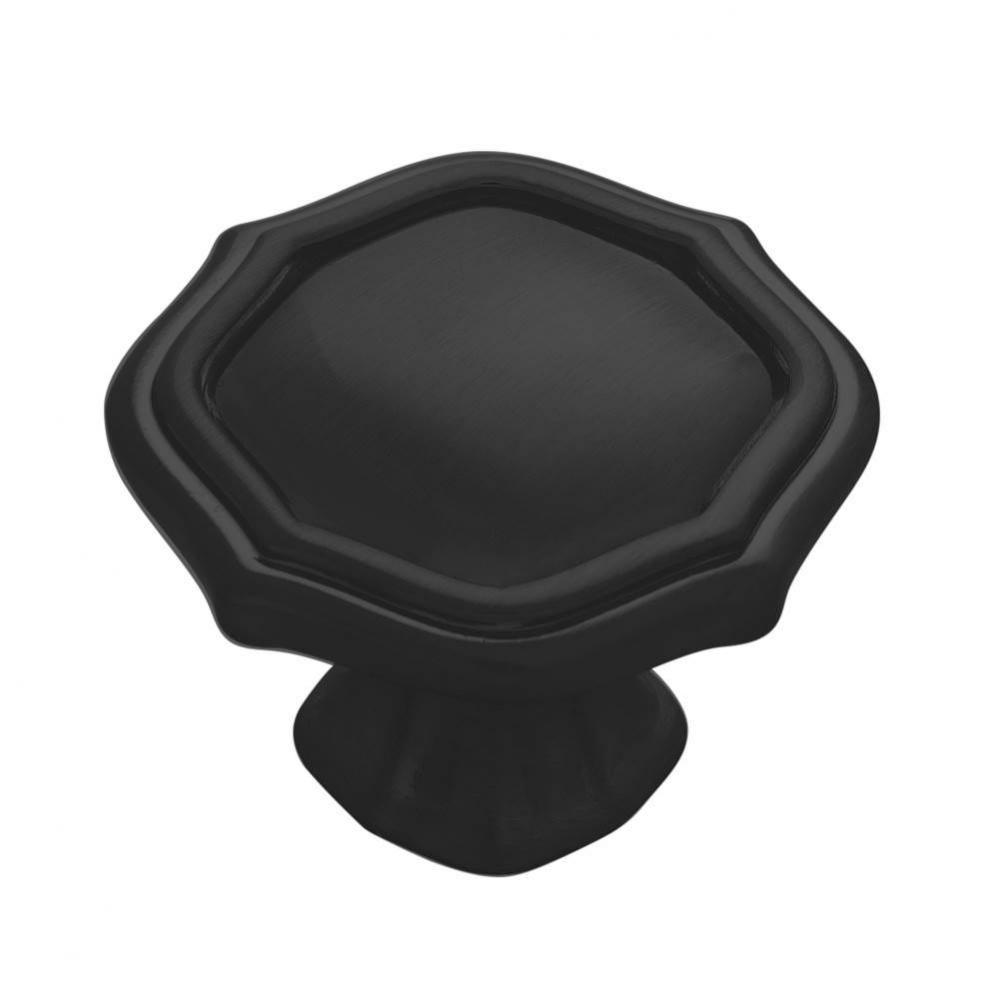 Trellis Collection Knob 1-1/2 Inch Diameter Matte Black Finish (10 Pack)