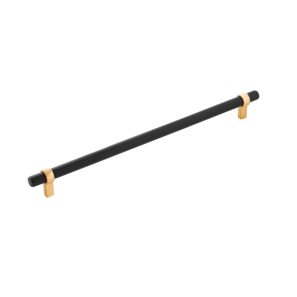 Sinclaire Collection Pull 12 Inch Center to Center Matte Black and Brushed Golden Brass Finish