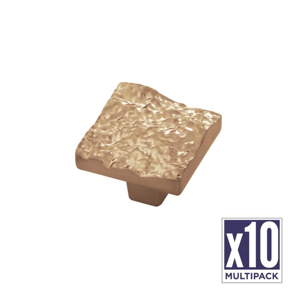 Sandrine Collection Knob 1-3/8 Inch Square Champagne Bronze Finish (10 Pack)