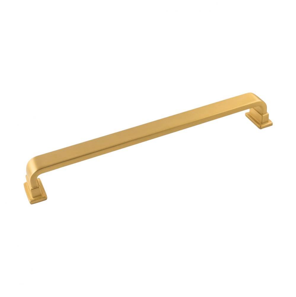 Brighton Collection Pull 8-13/16 Inch (224mm) Center to Center Brushed Golden Brass Finish