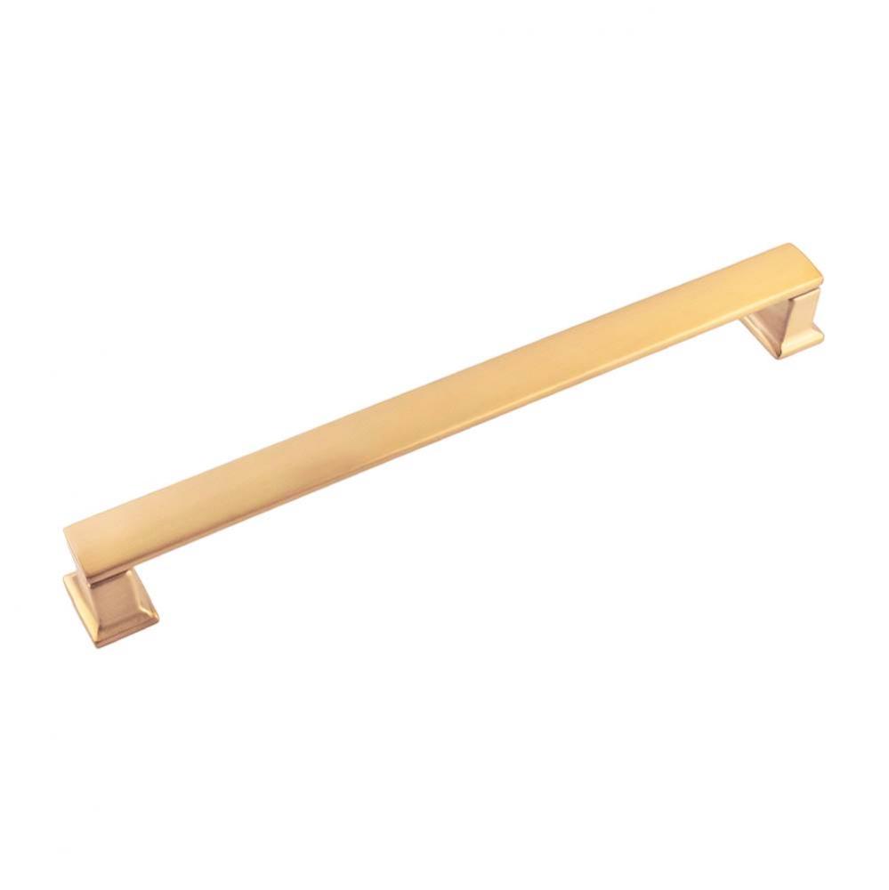 Cambridge Collection Pull 8-13/16 Inch (224mm) Center to Center Brushed Golden Brass Finish