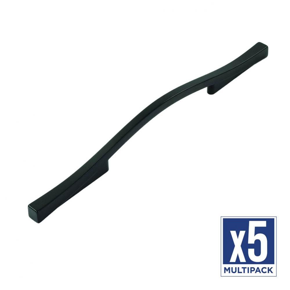 Emerge Collection Pull 5-1/16 Inch (128mm) and 6-5/16 Inch (160mm) Center to Center Matte Black Fi