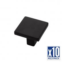 Belwith Keeler B077034-MB-10B - Emerge Collection Knob 1-5/16 Inch Square Matte Black Finish (10 Pack)