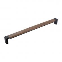 Belwith Keeler B079355WN-MB - Fuse Collection Appliance Pull 18 Inch Center to Center Matte Black with Walnut Finish
