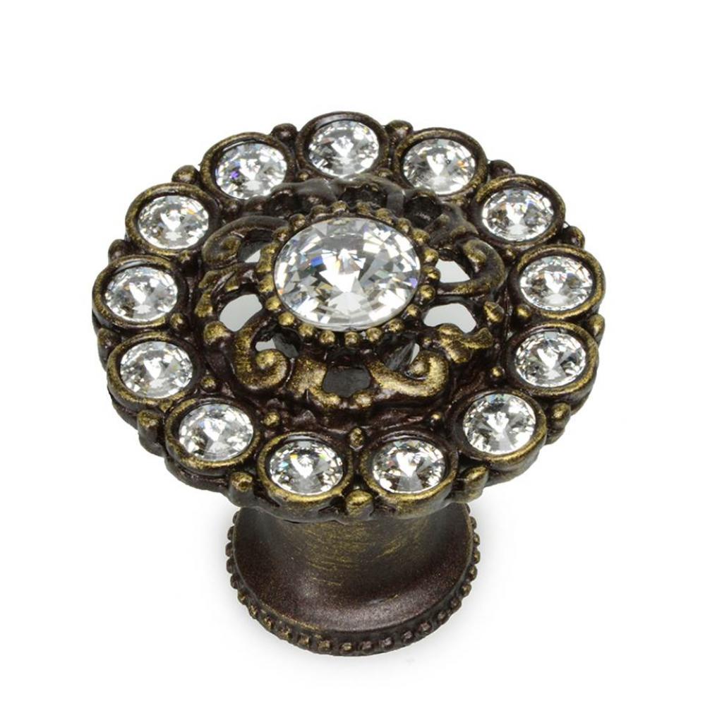 Cache Large Round Multi Crystals Knob w/ Swarovski Crystals