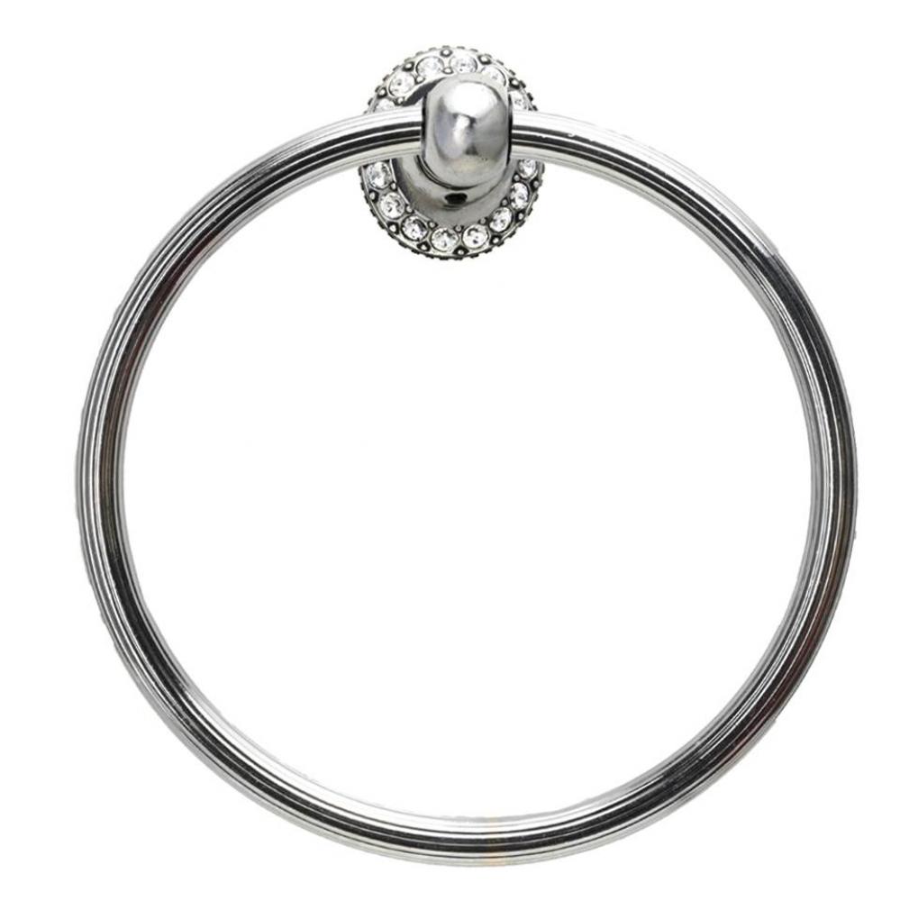 Cache Full Swing Towel Reeded Ring w/ Swarovski Crystals