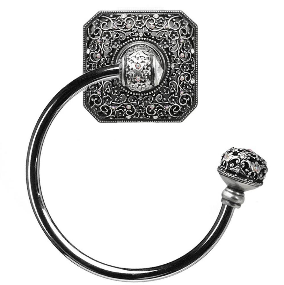 Juliane Grace Swing Towel Smooth Ring Right w/ 131 Swarovski Crystals