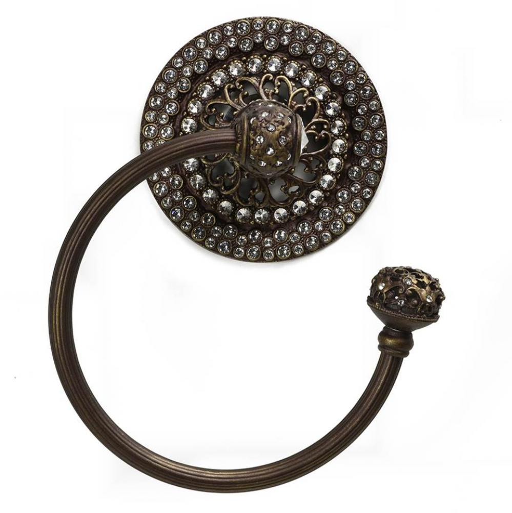 Juliane Grace Ii Swing Towel Reeded Ring Right w/ 225 Swarovski Crystals