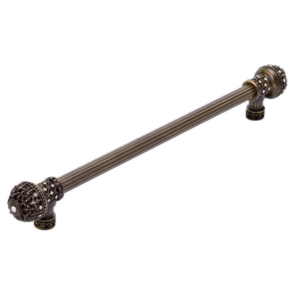 Versailles Fleur De Lys 12'' O.C.Approx Long Pull Large Finial w/ Swarovski Crystals w/