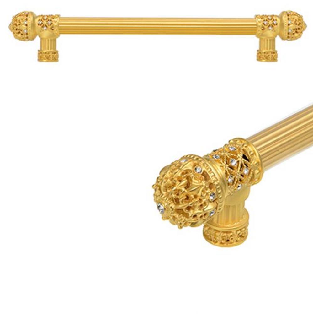 Versailles Fleur De Lys 22'' O.C. Approx Long Pull Small Finial w/ Swarovski Crystals w/