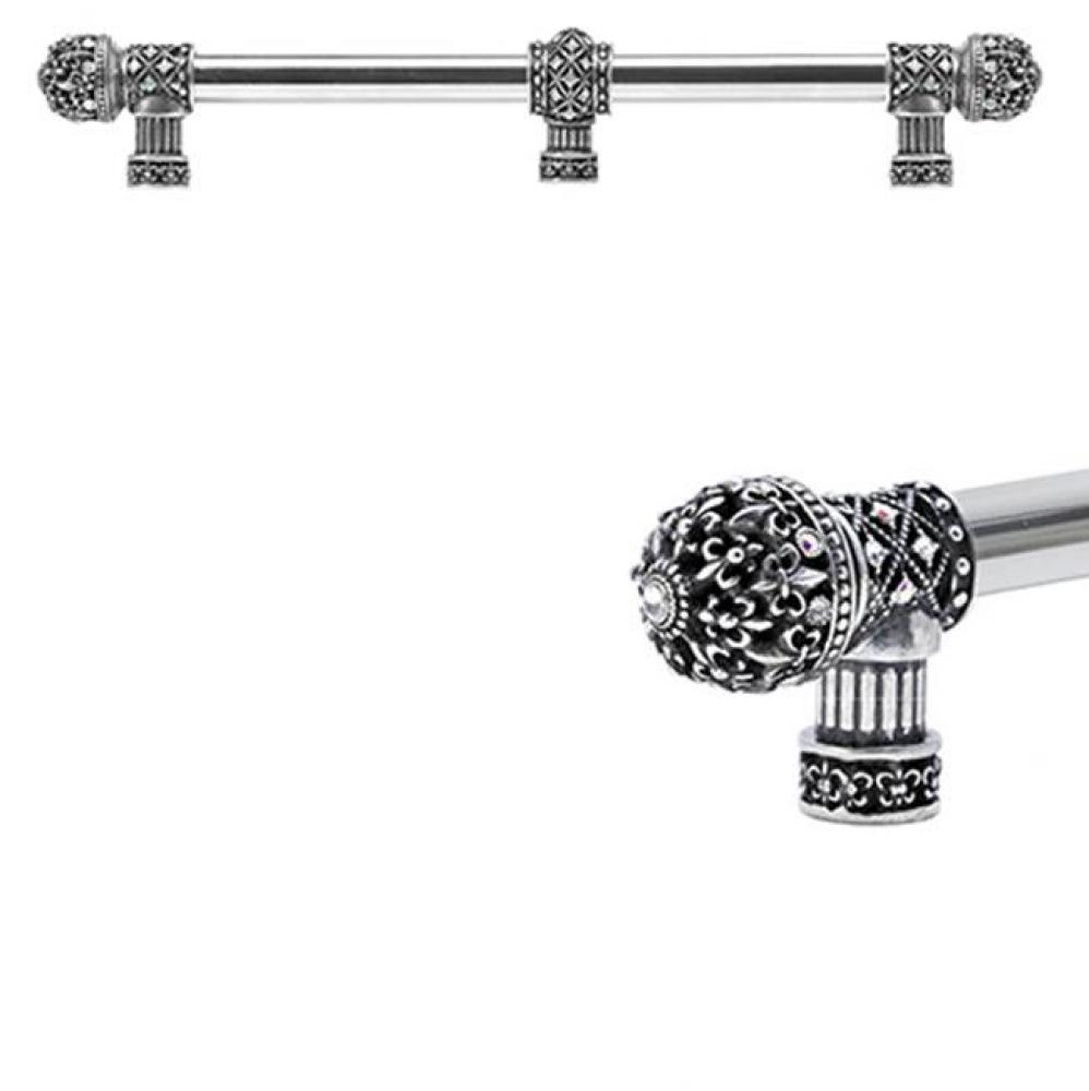 Versailles Fleur De Lys 22'' O.C. Approx Long Pull Small Finial w/ Swarovski Crystals w/