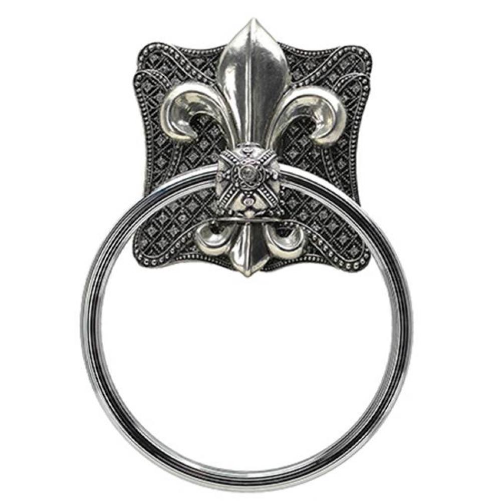 Versailles Full Swing Towel Smooth Ring w/Swarovski Crystals