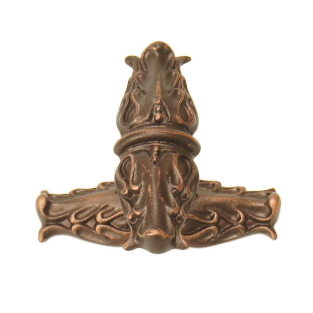 Acanthus Oil Rub Bronze Leave Large Knob With Rope Small Back Plate Romanesque Style