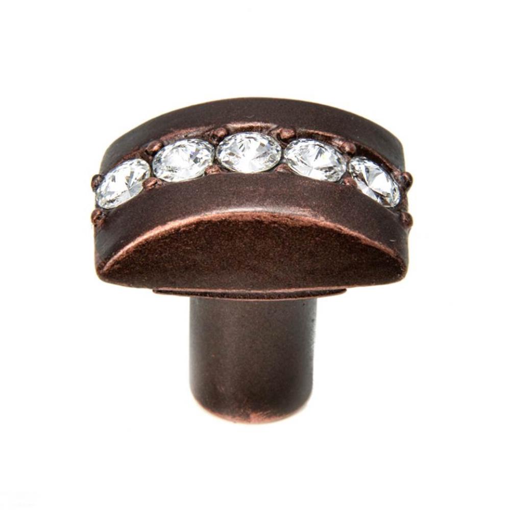 Cache Rectangle Knob w/ Center Of 5 Rivoli Swarovski Crystals