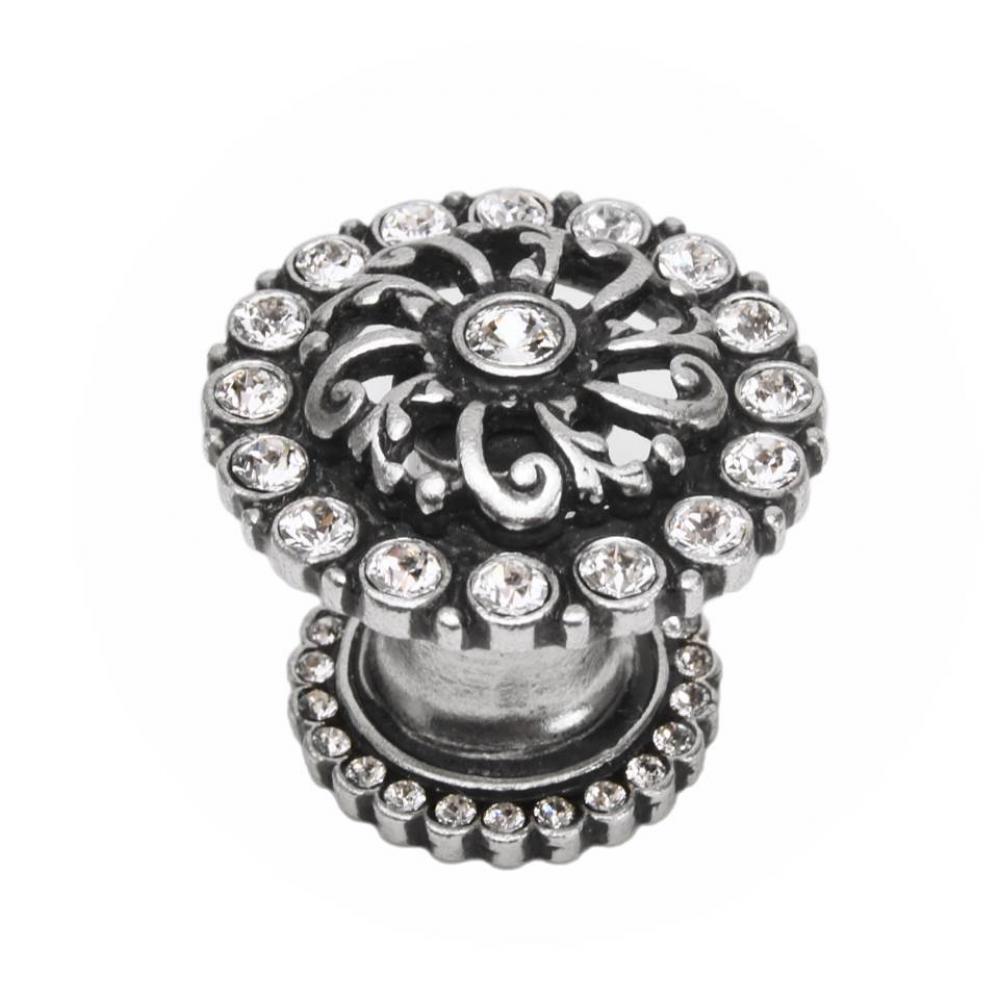 Cache Medium Round Knob w/ Halo Platform w/ Swarovski Crystals