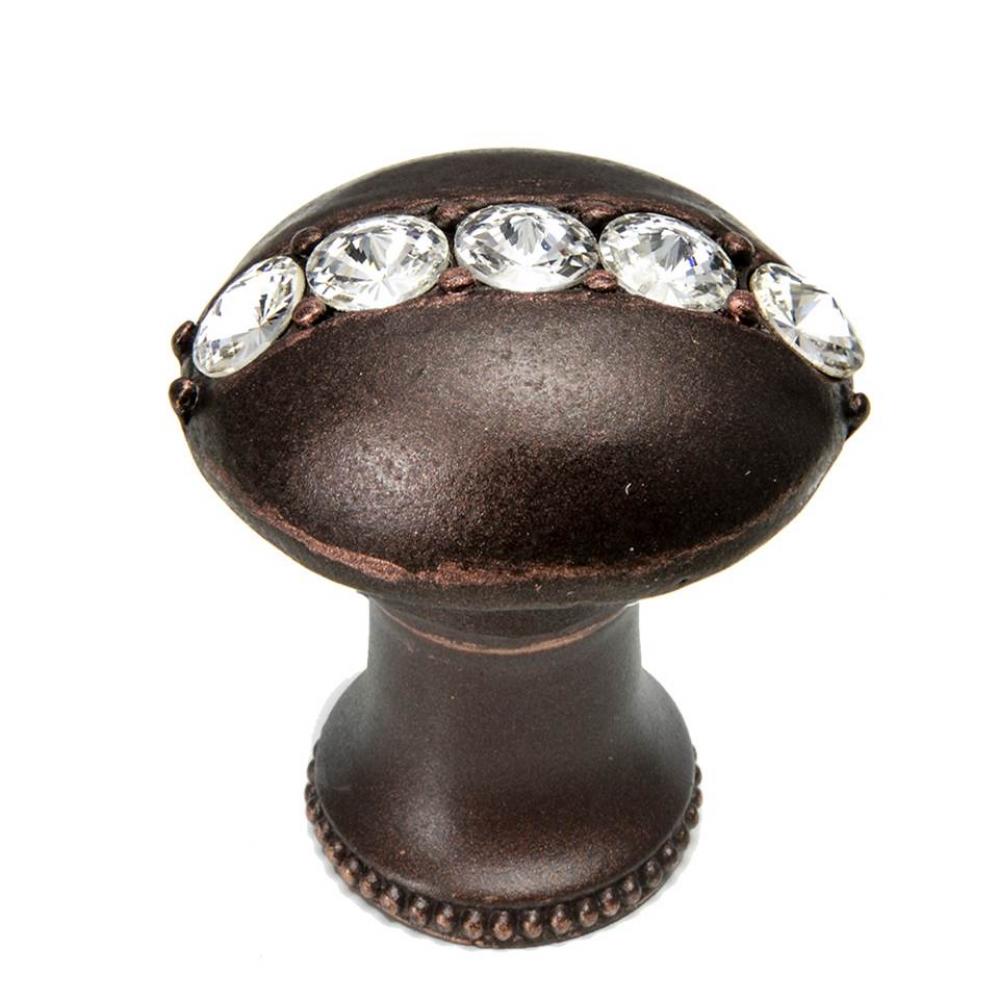 Cache Round Knob w/ Flared Foot w/ Center Of 5 Rivoli Swarovski Crystals