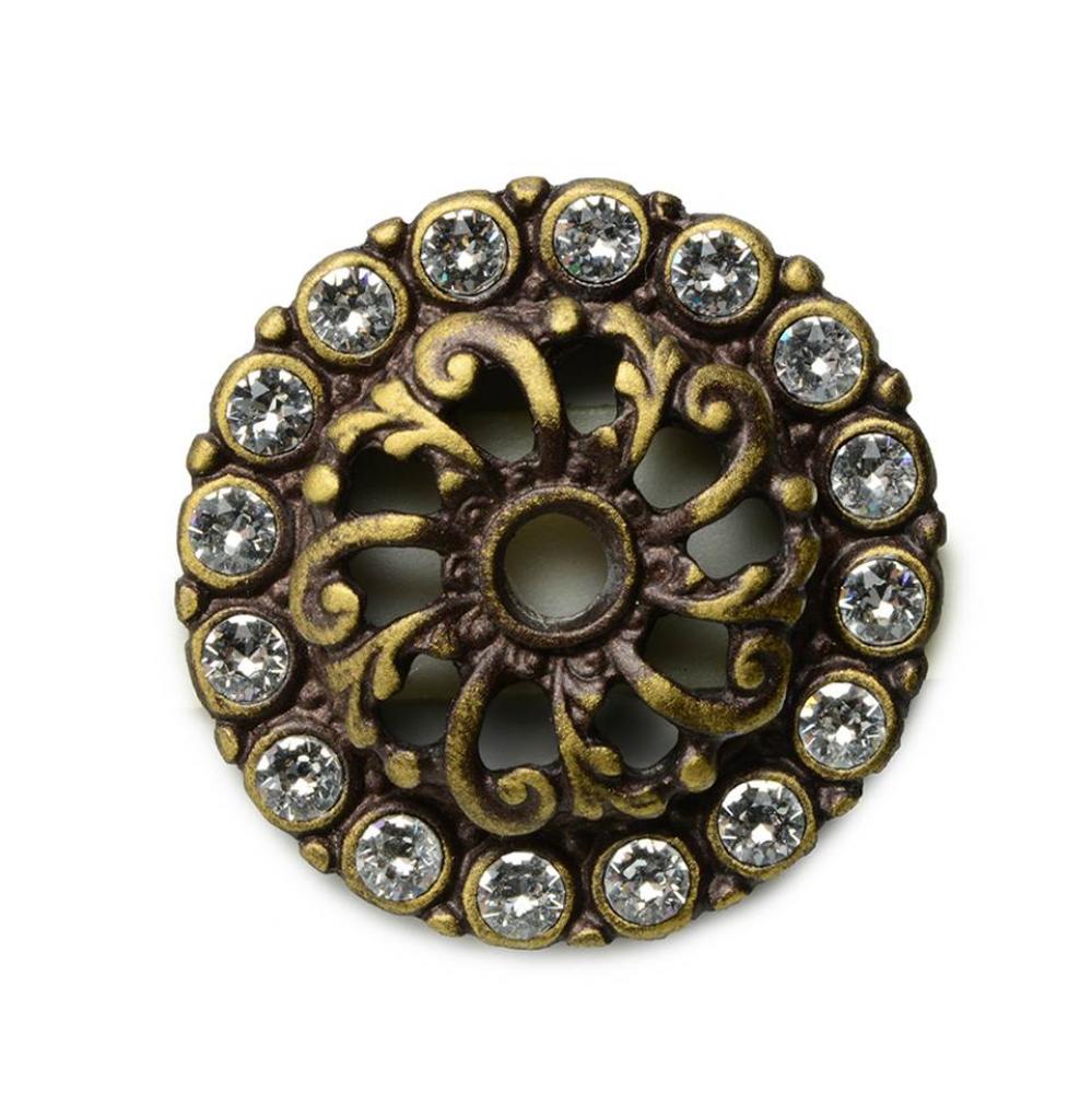 Cache Small Round Escutcheon w/ 16 Swarovski Crystals