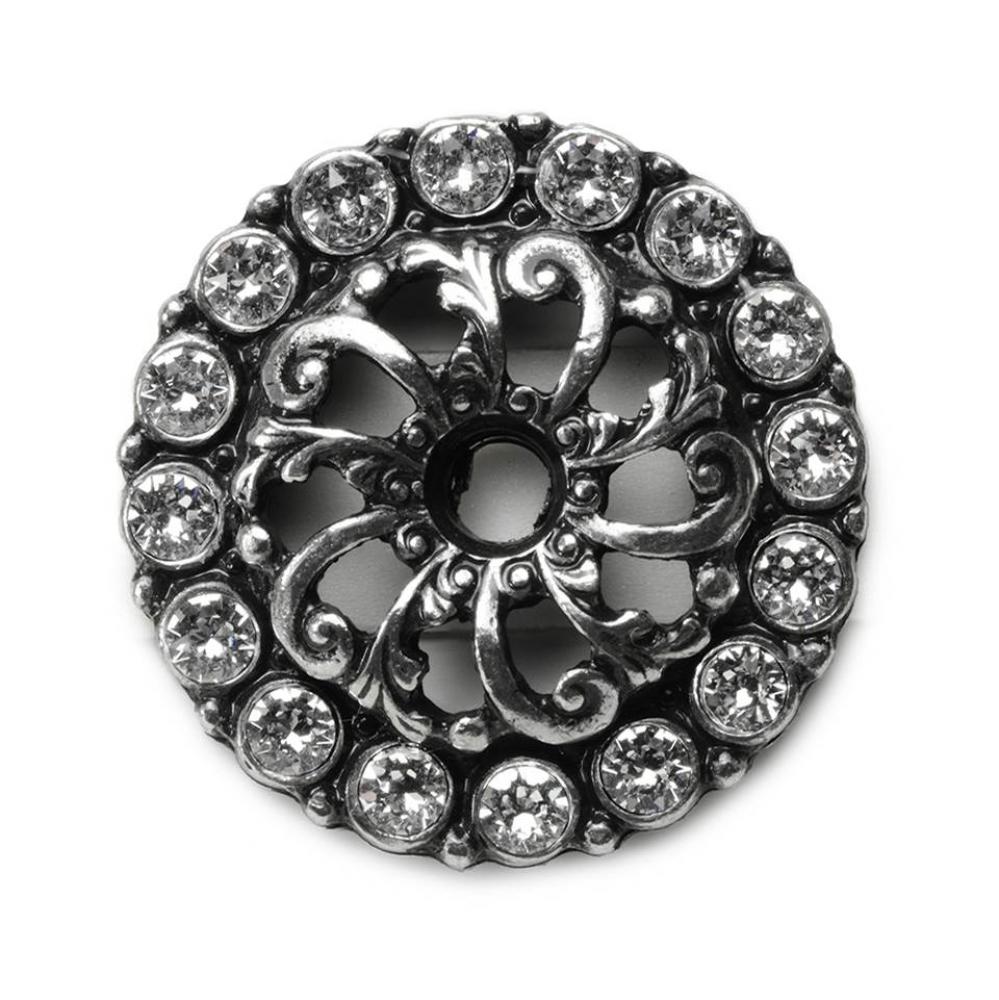 Cache Small Round Escutcheon w/ 16 Swarovski Crystals