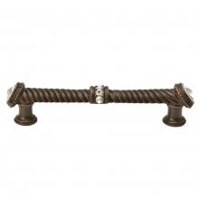 Carpe Diem Hardware 1200-22 - Cache 5'' O.C. Large Pull w/ End & Center 7 Rivoli Swarovski Crystals