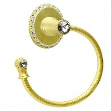 Carpe Diem Hardware 1835R-2 - Cache Ii Swing Towel Reeded Ring Left w/ Swarovski Crystals