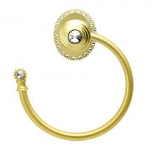 Carpe Diem Hardware 1847-2 - Cache Ll Large Swing Towel Smooth Ring Left w/ 42 Rivoli Swarovski Crystals