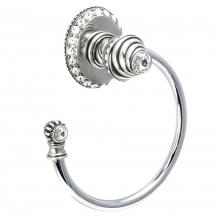 Carpe Diem Hardware 1847-9 - Cache Ll Large Swing Towel Smooth Ring Left w/ 42 Rivoli Swarovski Crystals
