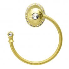 Carpe Diem Hardware 1847R-22 - Cache Ll Large Swing Towel Reeded Ring Left w/ 42 Rivoli Swarovski Crystals