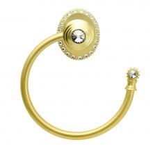 Carpe Diem Hardware 1848-2 - Cache Ll Large Swing Towel Smooth Ring Right w/ 42 Rivoli Swarovski Crystals