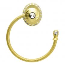 Carpe Diem Hardware 1848R-27 - Cache Ll Large Swing Towel Reeded Ring Right w/ 42 Rivoli Swarovski Crystals