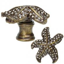 Carpe Diem Hardware 2202B-2 - Star Fish Knob w/ Flared Foot Swarovski Crystals