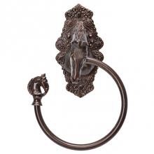 Carpe Diem Hardware 3810-2 - Horse w/ Tularosa Escutcheon Swing Towel Ring Left