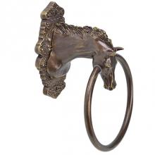 Carpe Diem Hardware 3816-12 - Horse w/ Tularosa Escutcheon Full Swing Towel Ring
