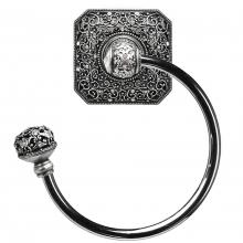 Carpe Diem Hardware 4058-9 - Juliane Grace Swing Towel Smooth Ring Left w/ 131 Swarovski Crystals