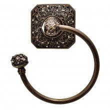 Carpe Diem Hardware 4058R-2 - Juliane Grace Swing Towel Reeded Ring Left w/ 131 Swarovski Crystals