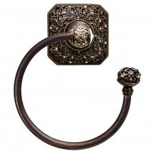 Carpe Diem Hardware 4059-3 - Juliane Grace Swing Towel Smooth Ring Right w/ 131 Swarovski Crystals