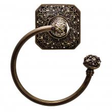 Carpe Diem Hardware 4059R-2 - Juliane Grace Swing Towel Reeded Ring Right w/ 131 Swarovski Crystals