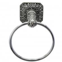 Carpe Diem Hardware 4067R-9 - Juliane Grace Full Swing Towel Reeded Ring w/ Swarovski Crystals