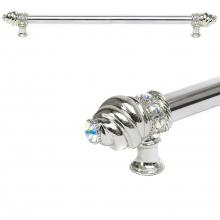 Carpe Diem Hardware 5674-12 - Cache 22'' O.C. Approx w/ 5/8'' Smooth Center Long Pull w/ 16 Rivoli Swarovski