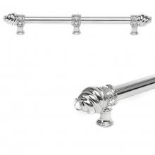 Carpe Diem Hardware 5677-12 - Cache 12'' O.C. Approx w/ 5/8'' Smooth Center Long Pull w/ 23 Rivoli Swarovski