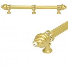 Carpe Diem Hardware 5677R-27 - Cache 12'' O.C. Approx w/ 5/8'' Reeded Center Long Pull w/ 23 Rivoli Swarovski