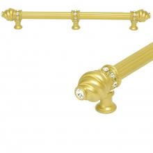 Carpe Diem Hardware 5678R-9 - Cache 18'' O.C. Approx w/ 5/8'' Reeded Center Long Pull w/ 23 Rivoli Swarovski