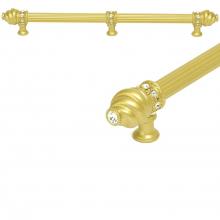 Carpe Diem Hardware 5679R-2 - Cache 22'' O.C. Approx w/ 5/8'' Reeded Center Long Pull w/ 23 Rivoli Swarovski