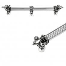 Carpe Diem Hardware 5717R-0 - Charlemagne 12'' O.C. Approx w/ 5/8'' Reeded Center Long Pull w/ Large Fleur D