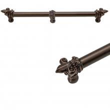 Carpe Diem Hardware 5718-22 - Charlemagne 18'' O.C. Approx w/ 5/8'' Smooth Center Long Pull w/ Large Fleur D