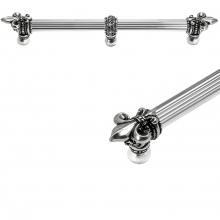 Carpe Diem Hardware 5718R-2 - Charlemagne 18'' O.C. Approx w/ 5/8'' Reeded Center Long Pull w/ Large Fleur D