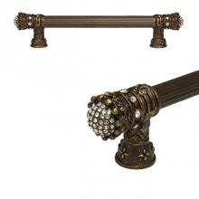 Carpe Diem Hardware 6338R-3 - Queen Elizabeth 12'' O.C. Approx w/ 5/8'' Reeded Center Long Pull w/ Swarovski