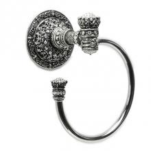 Carpe Diem Hardware 6420R-9 - Queen Elizabeth Swing Towel Reeded Ring Left w/ Swarovski Crystals